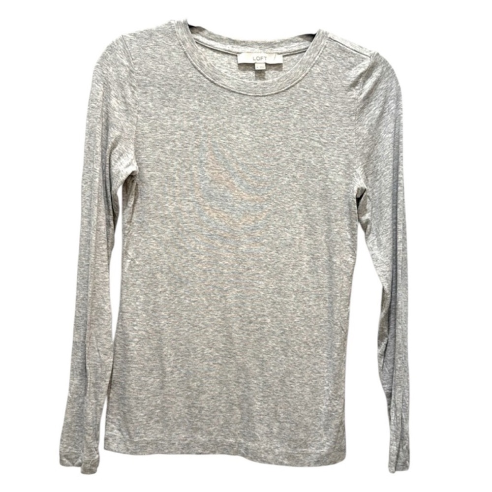 LOFT Heather Gray Long Sleeve Tee Women’s Medium